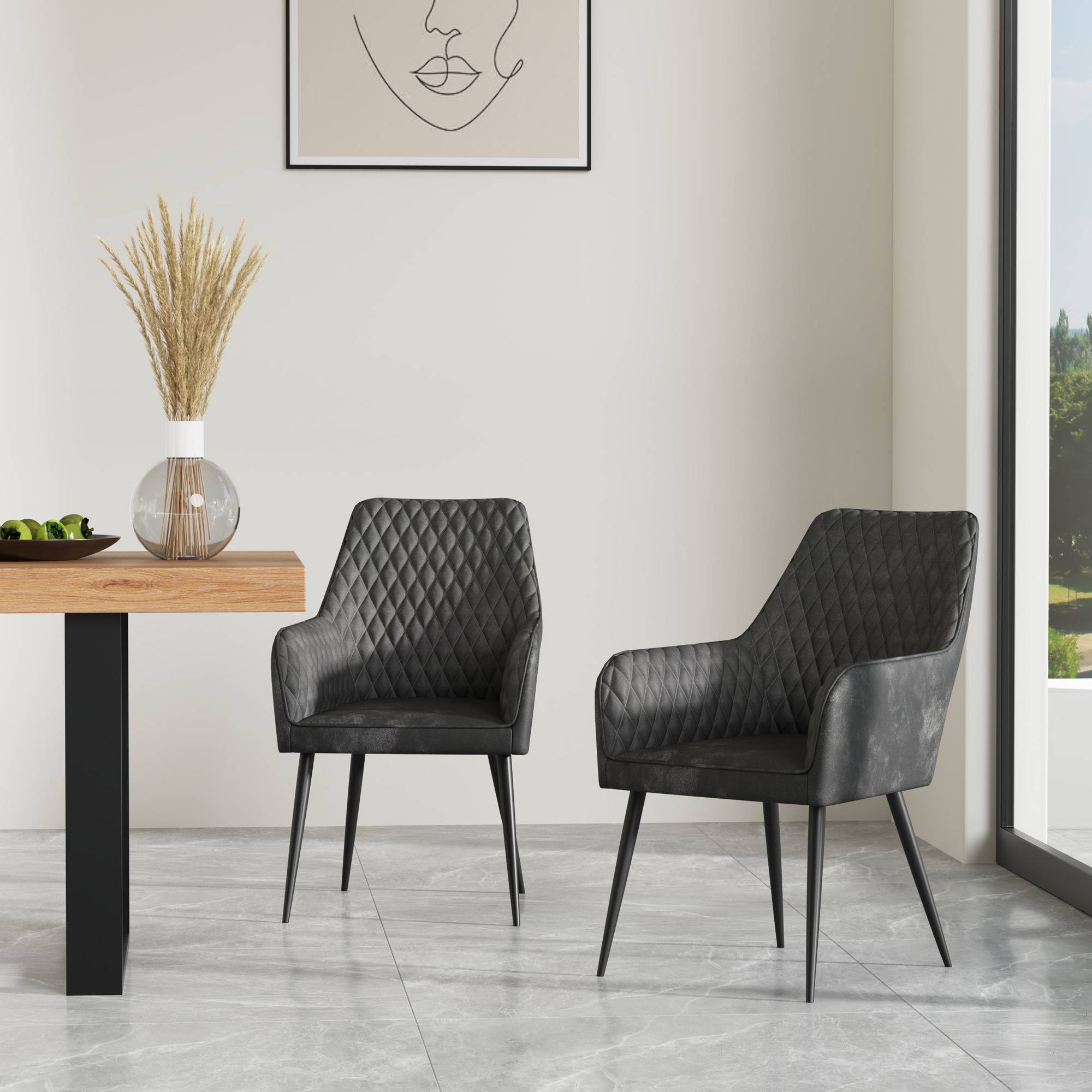 Furniture Online Ella Set 8 Fabric Dining Chair – Grey - Image 2
