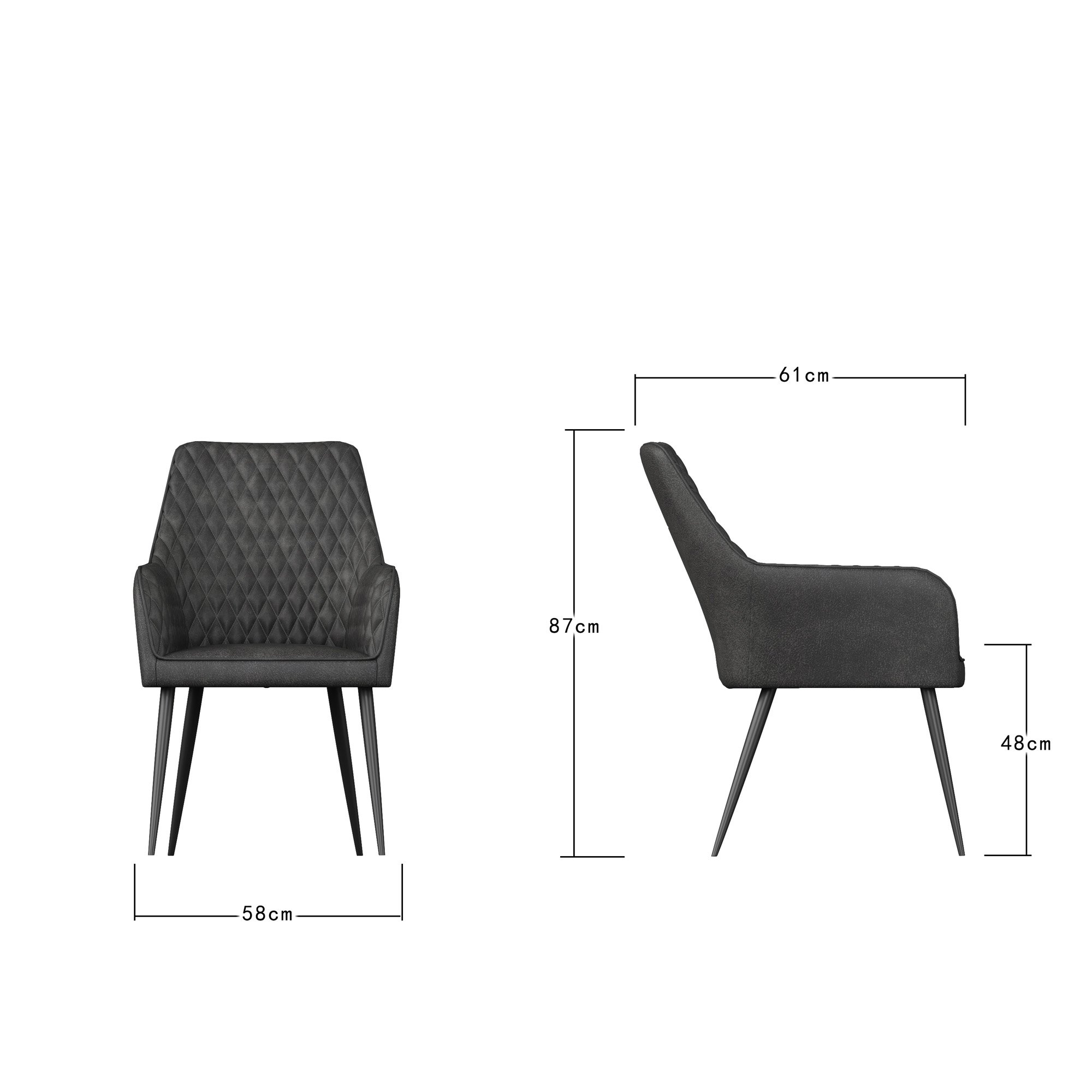 Furniture Online Ella Set 8 Fabric Dining Chair – Grey - Image 7