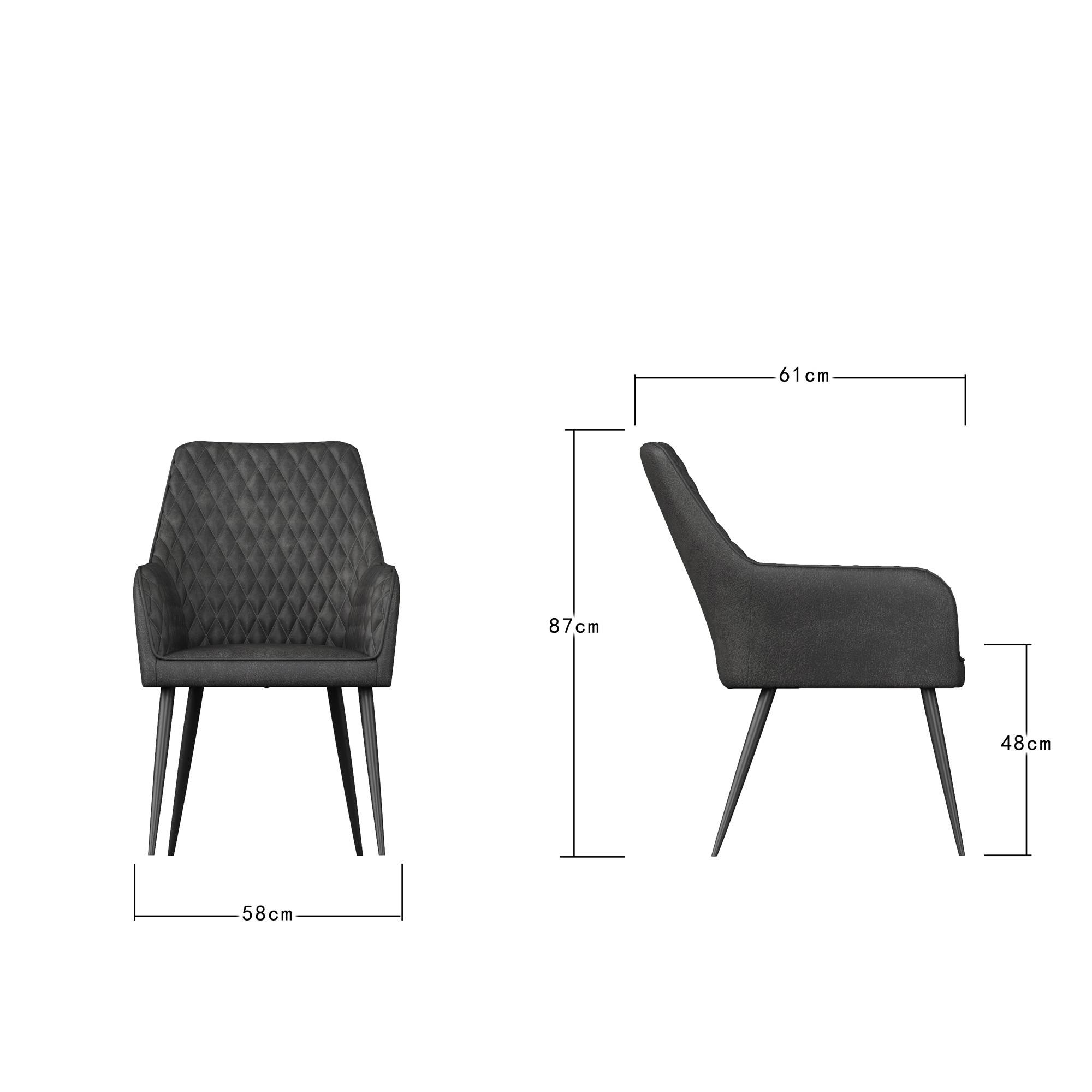 Furniture Online Ella Set 8 Fabric Dining Chair – Grey - Image 7