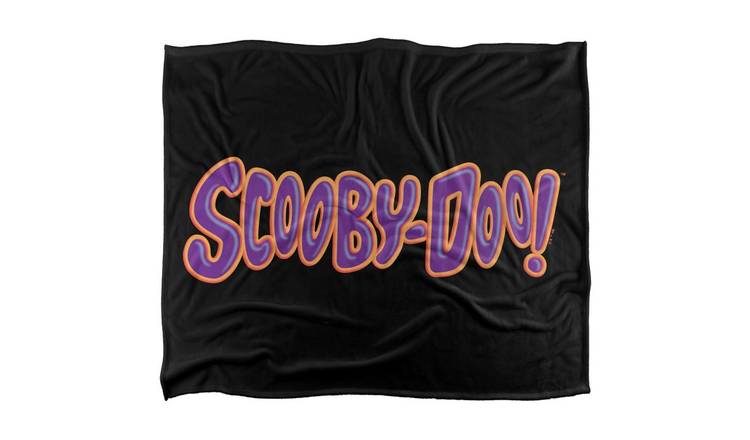 Scooby Doo Logo Supersoft Black & Pink Blanket - 147cm x 91cm