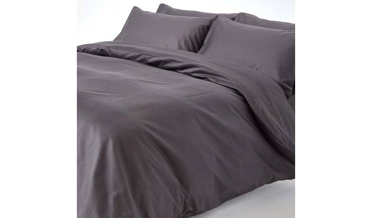 Homescapes Egyptian Cotton Dark Grey Sateen Bedding Set - Single