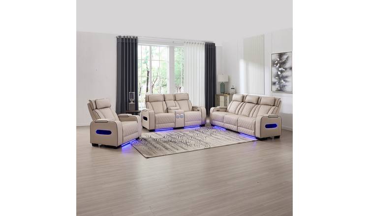 Furniture Online Capri Electric Recliner 1+2+3 Seater Sofa Set - Beige