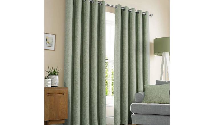 Sundour Amberley Eyelet Curtains - Sage - 229 x 229cm