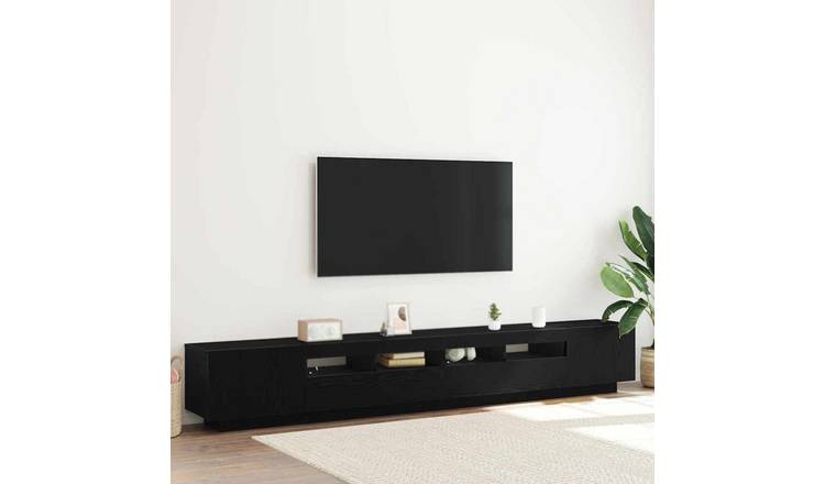 Walplus 3 Piece Engineered Wood 2 Doors TV Cabinet - Black - 260 x 35 x 40 cm