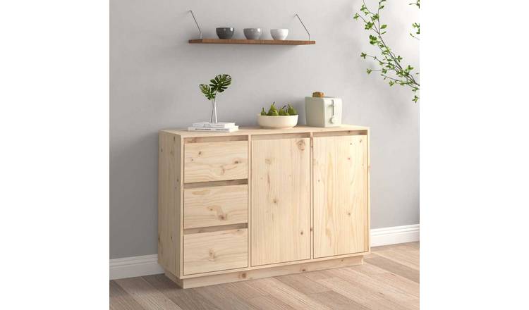 Walplus Solid Pine Wood Sideboard - 111 x 34 x 75 cm