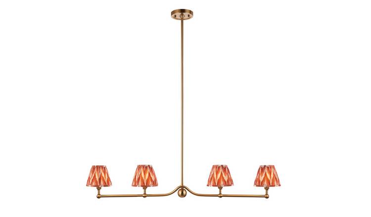 Loops Direct Steel and Fabric LED Pendant Light - Brushed Aged Brass