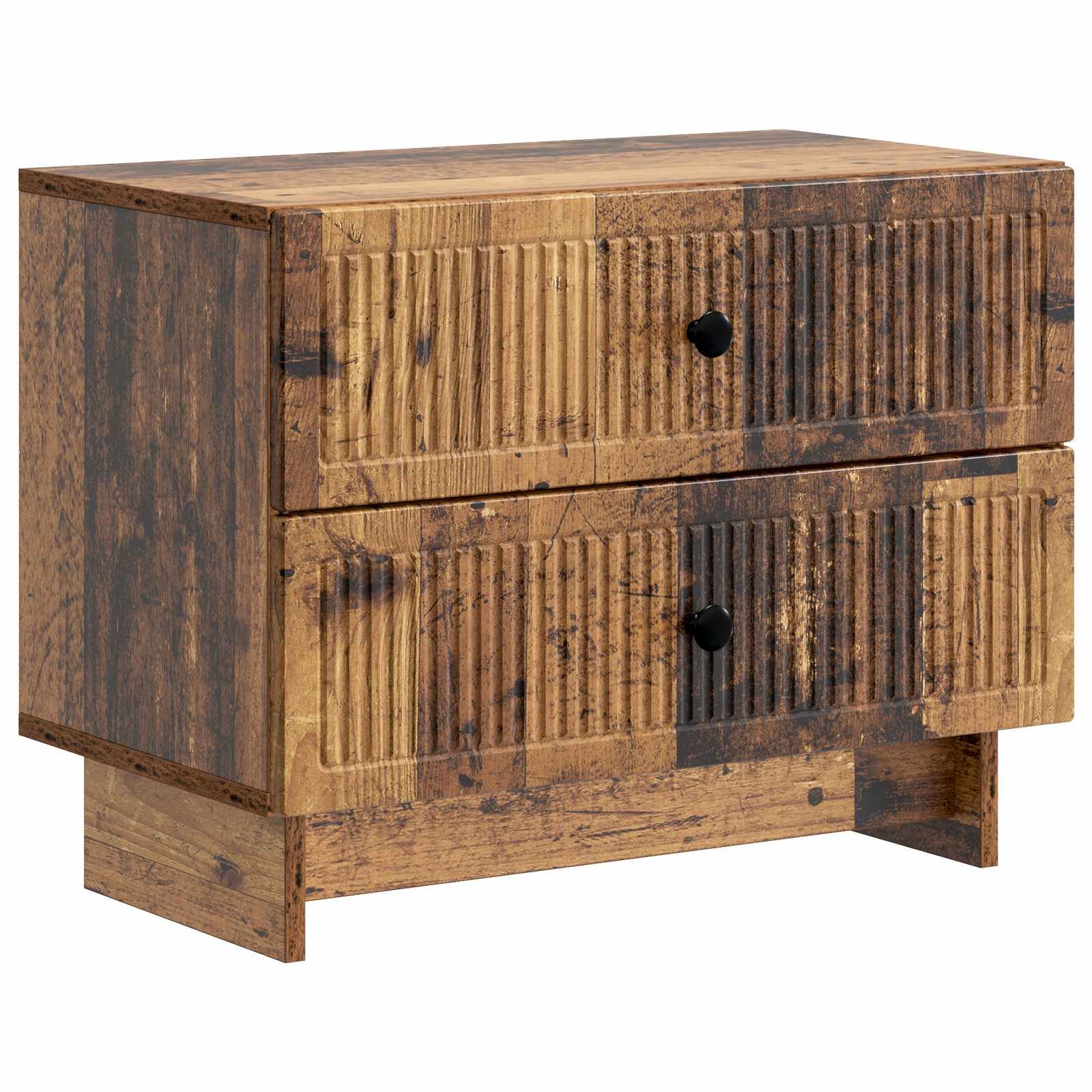 Walplus Engineered Wood Bedside Cabinet - Dark Wood - 62 x 34.5 x 47.5 cm - Image 2