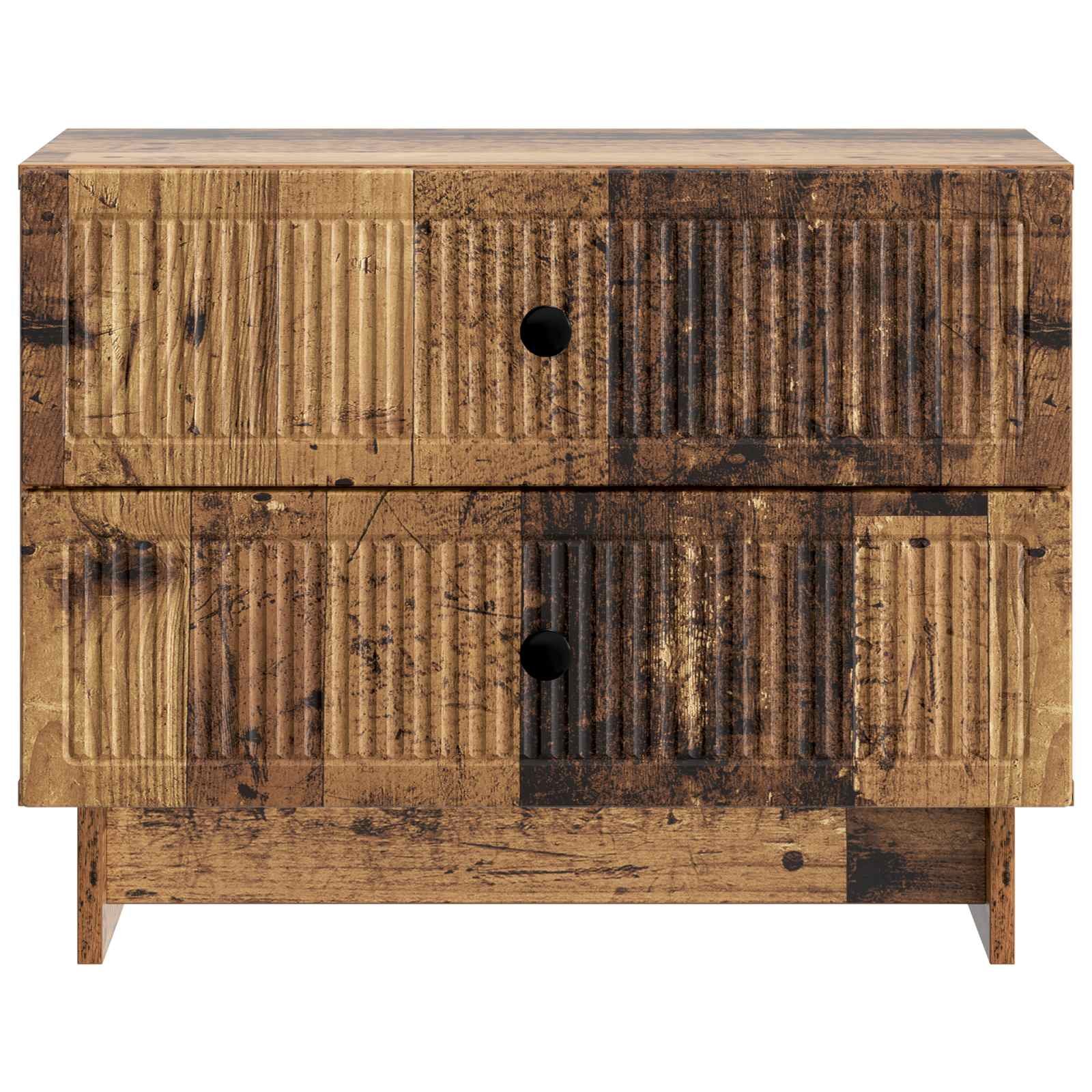 Walplus Engineered Wood Bedside Cabinet - Dark Wood - 62 x 34.5 x 47.5 cm - Image 5