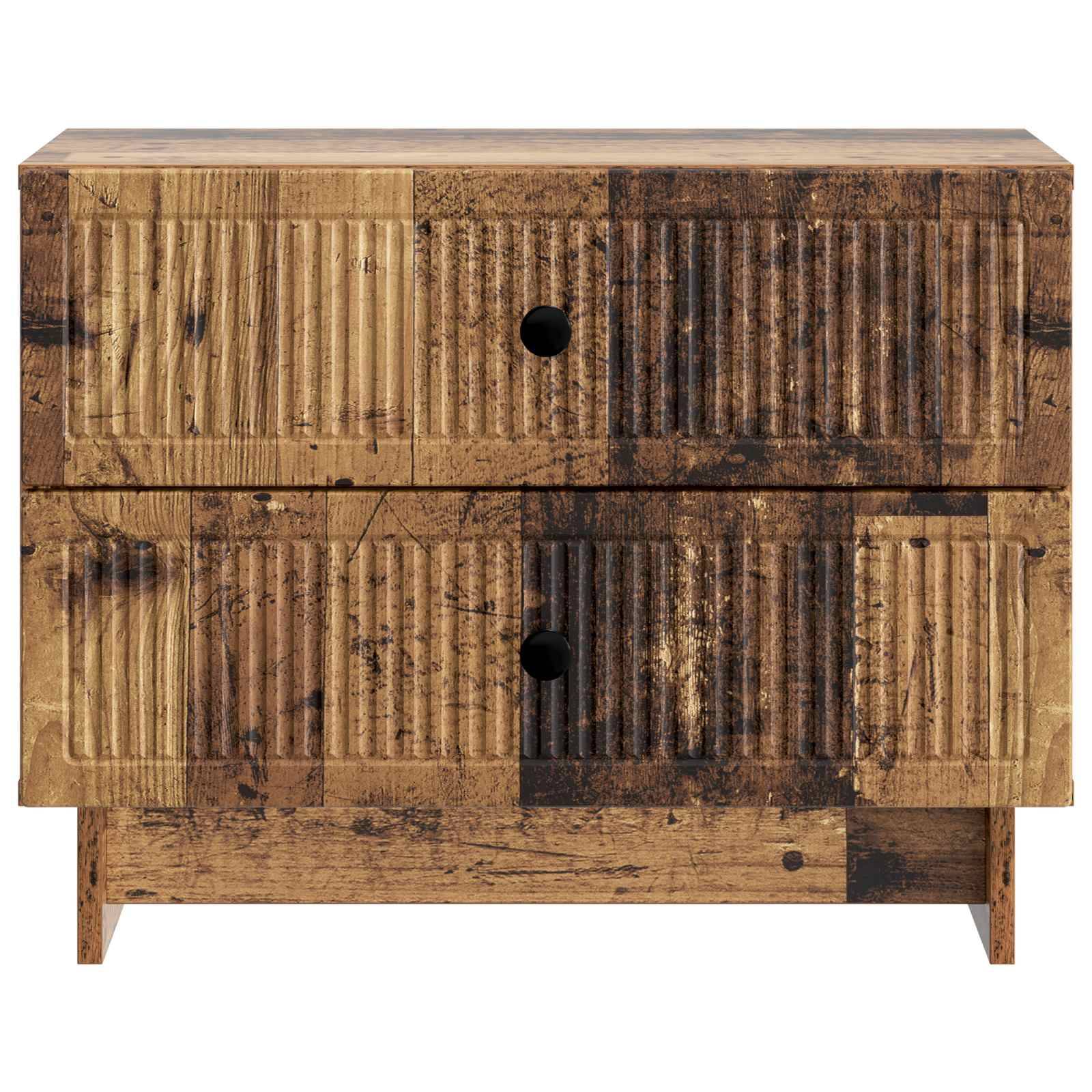 Walplus Engineered Wood Bedside Cabinet - Dark Wood - 62 x 34.5 x 47.5 cm - Image 5
