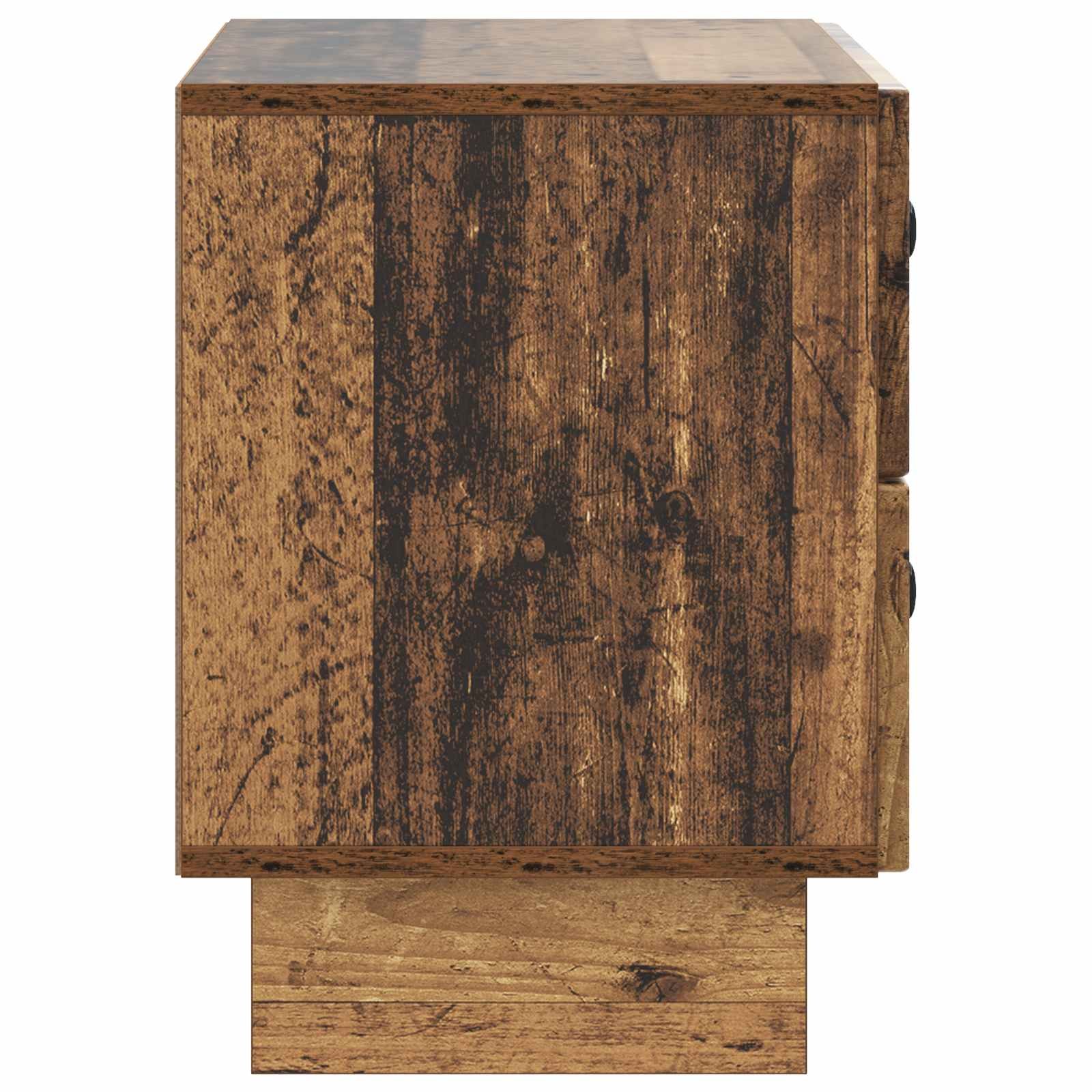 Walplus Engineered Wood Bedside Cabinet - Dark Wood - 62 x 34.5 x 47.5 cm - Image 6