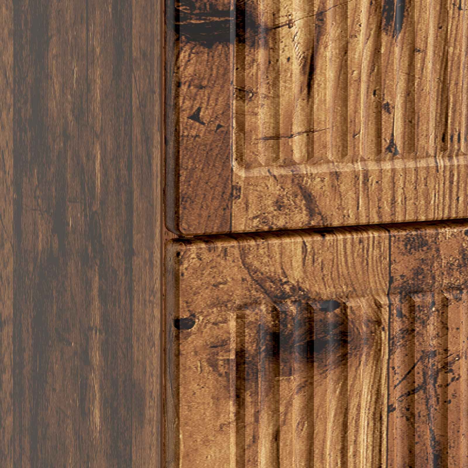 Walplus Engineered Wood Bedside Cabinet - Dark Wood - 62 x 34.5 x 47.5 cm - Image 8