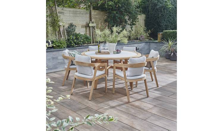 Kettler Kubu Teak 6 Seater Patio Sets - Natural Wood