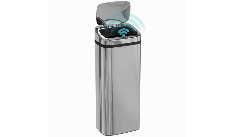 Homcom 50L Automatic Motion Sensor Dustbin Stainless Steel Trash Can - Silver
