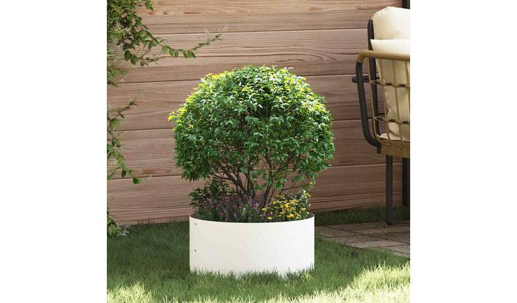 Walplus Pack of 5 Steel Garden Planter - White - 40 x 40 x 20 cm