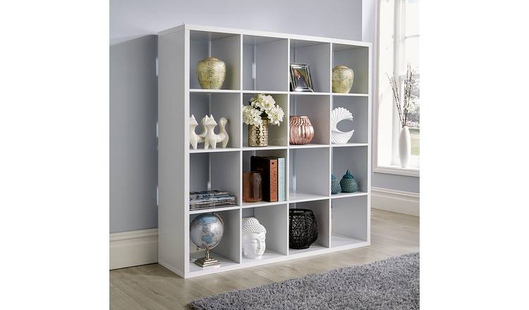 Home Source 16 Cube Storage Shelving Unit - White