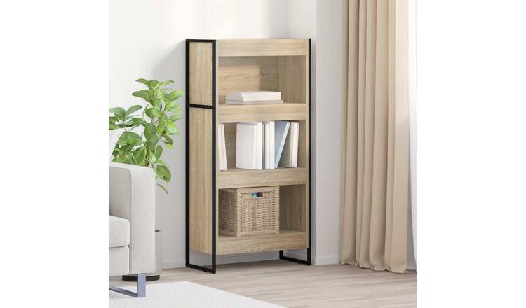 Walplus Engineered Wood Book Cabinet - Light Oak - 60 x 30 x 121 cm