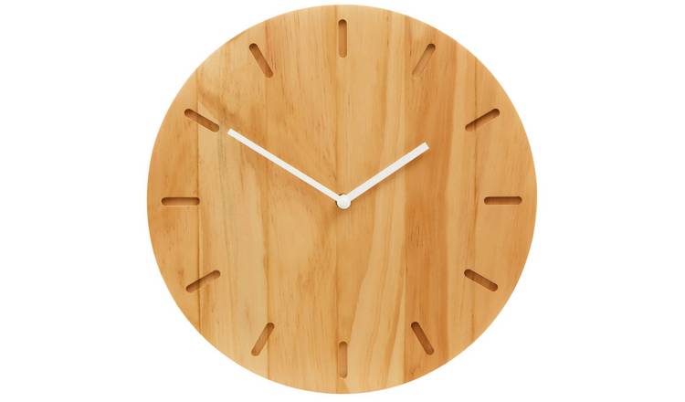 Orsina Vitus 35cm Dia Oak Wood Wall Clock - Natural