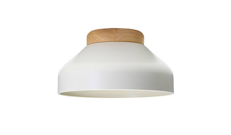 Happy Homewares Grey Scandinavian Semi Flush in Muted Dove Ceiling Light - 30cm