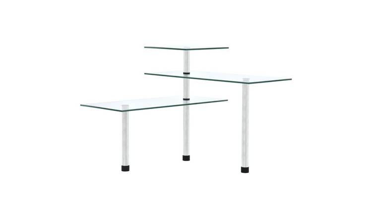 Walplus Tier Corner Kitchen Shelf Tempered - Transparent and Silver