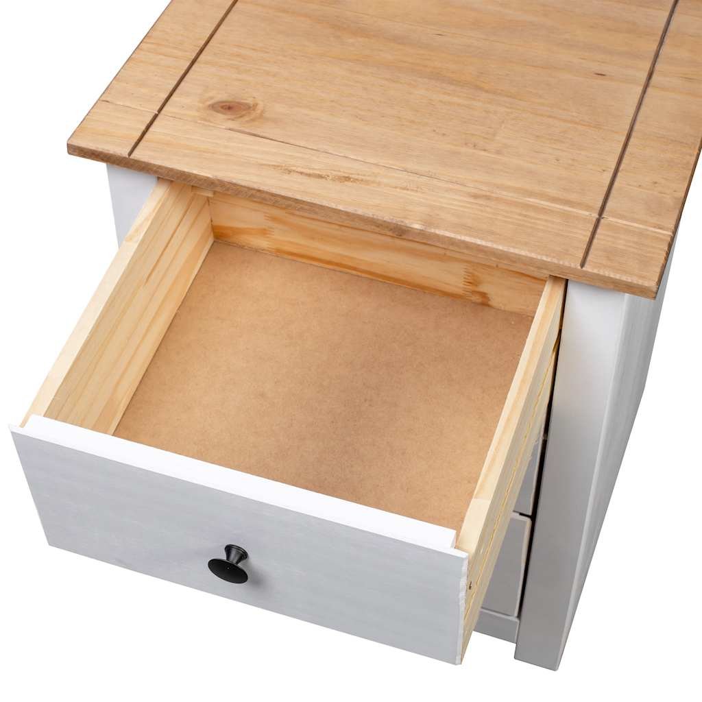 Walplus 3 Drawer Bedside Cabinet - White and Grey - 46 x 40 x 57 cm - Image 7