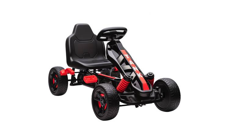 AIYAPLAY Freewheel Brake EVA Wheels Metal Frame Kids Pedal Go Kart - Red