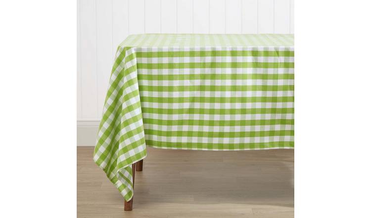 Homescapes Cotton Gingham Tablecloth - 137 x 137 cm - Green