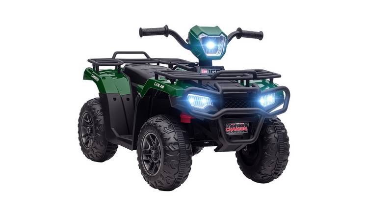 HOMCOM 12V Ages 3 to 5 Music LED Lights Electric Ride On Quad Bike – Green