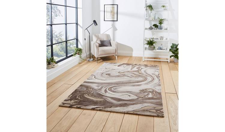 Mega Flooring Beige Modern Abstract Rug - 120 x 170cm