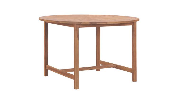 Walplus Solid Teak Wood Garden Dining Table - Brown - 110 x 75 cm