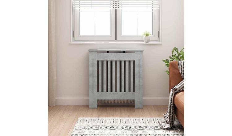 Walplus Engineered Wood Radiator Cover - Concrete Grey - 78 x 19 x 81.5 cm