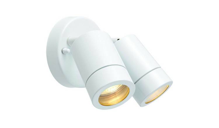 Loops Direct Palin Stainless Outdoor Adjustable Twin Spotlight - Matt White