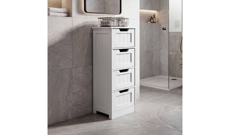 Bath Vida Hayle 4 Drawer Freestanding Unit - White