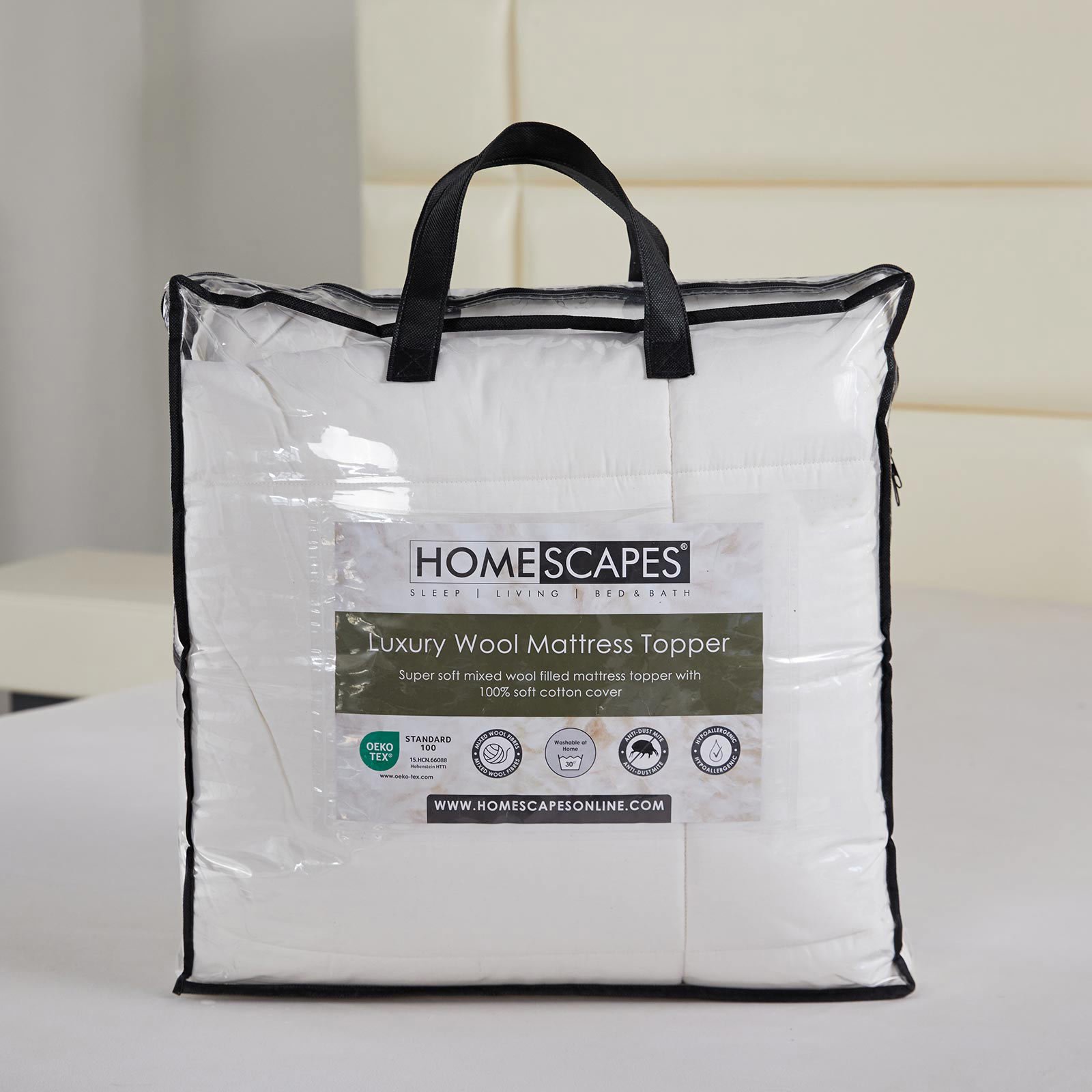 Homescapes Australian Wool Mattress Topper - Double - Image 2