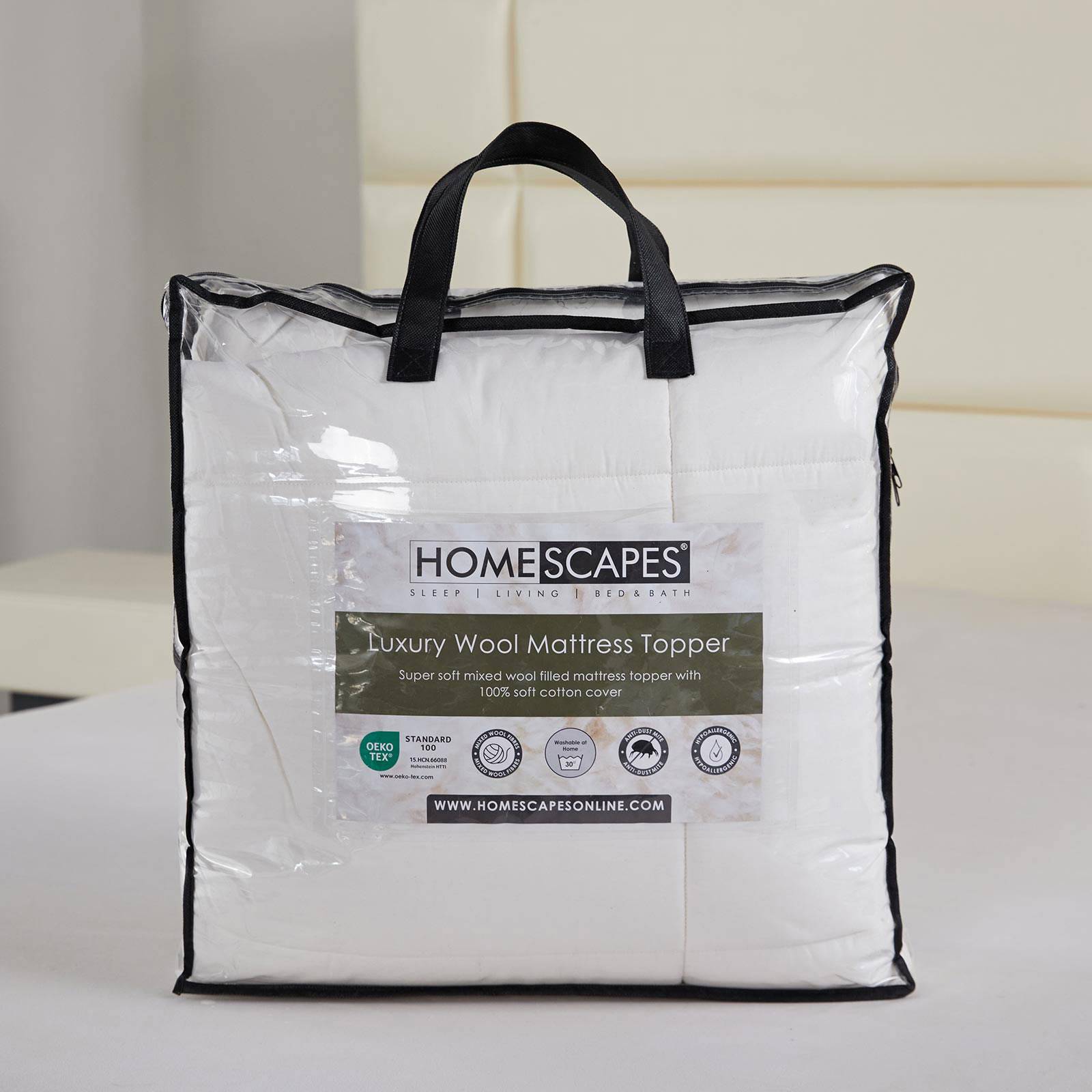 Homescapes Australian Wool Mattress Topper - Double - Image 2