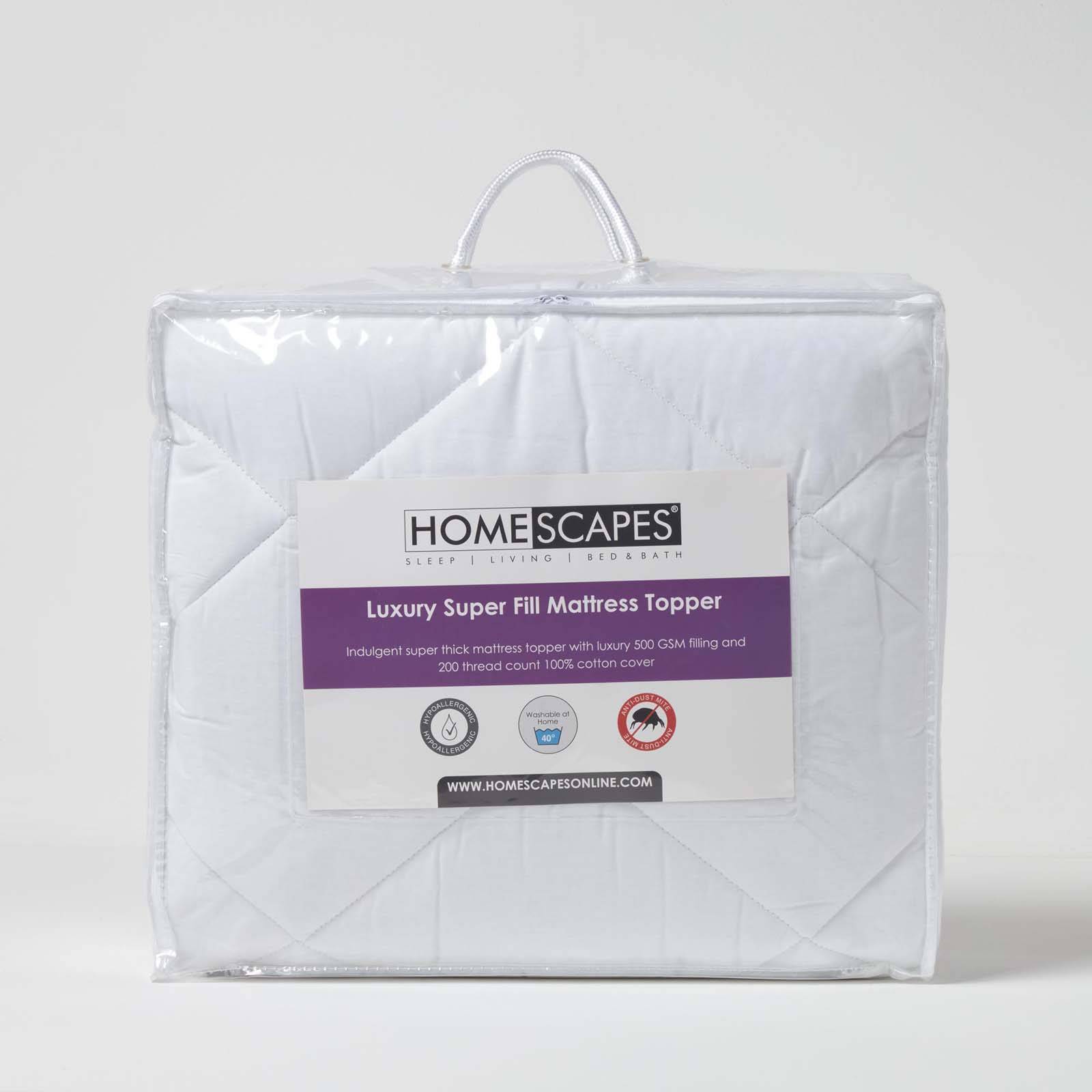 Homescapes Super Filled Cotton Mattress Topper - Single - Image 5