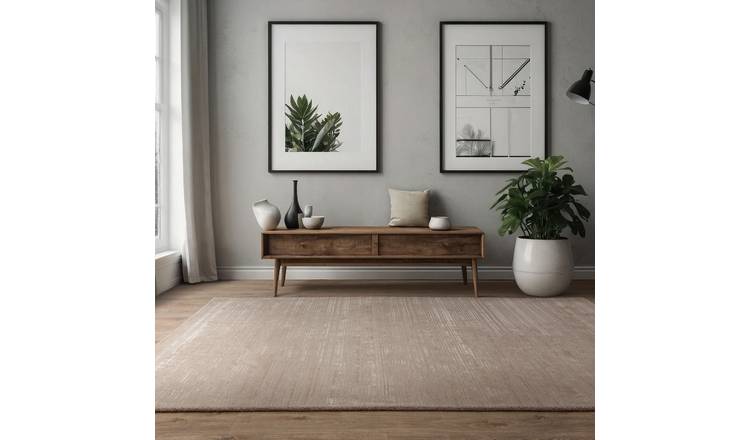 Mega Flooring Beige Modern Plain Rug - 160 x 230cm