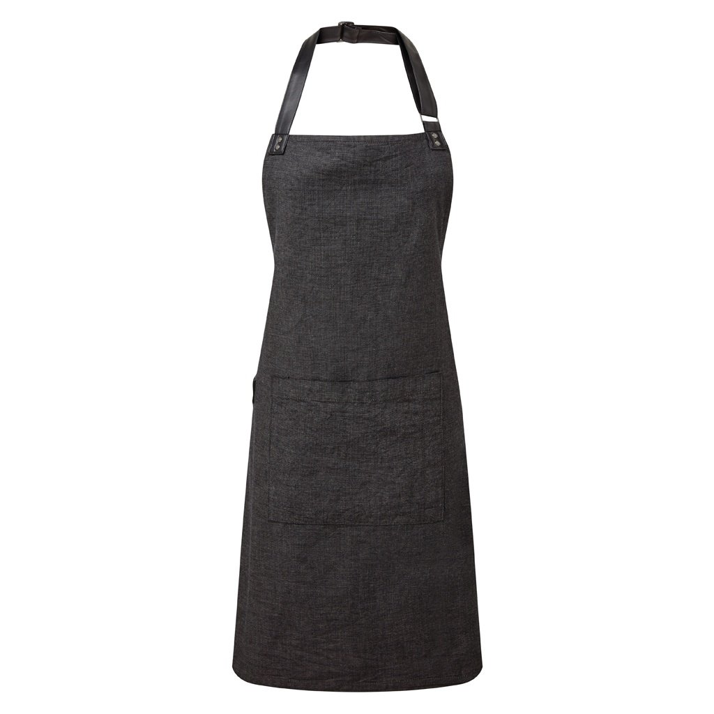 Premier Adults Unisex Annex Bib Apron - Black - Image 1