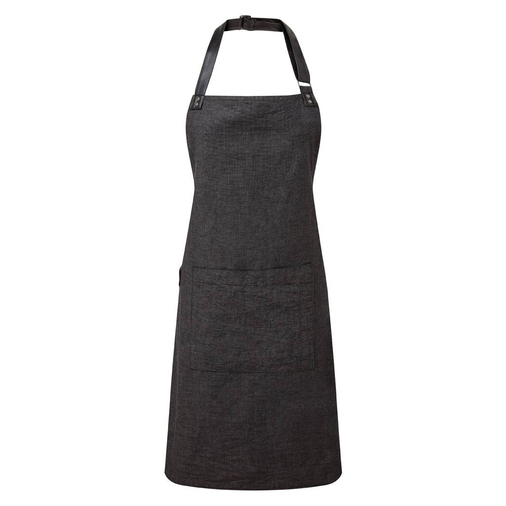 Premier Adults Unisex Annex Bib Apron - Black - Image 1