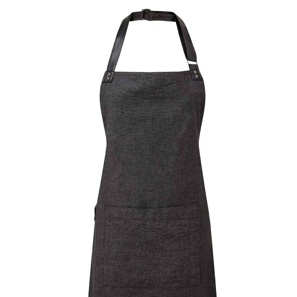 Premier Adults Unisex Annex Bib Apron - Black - Image 2
