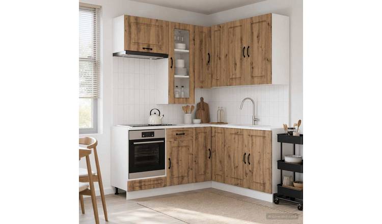 Walplus 8 Piece Engineered Wood Kitchen Unit Set - Artisan Oak