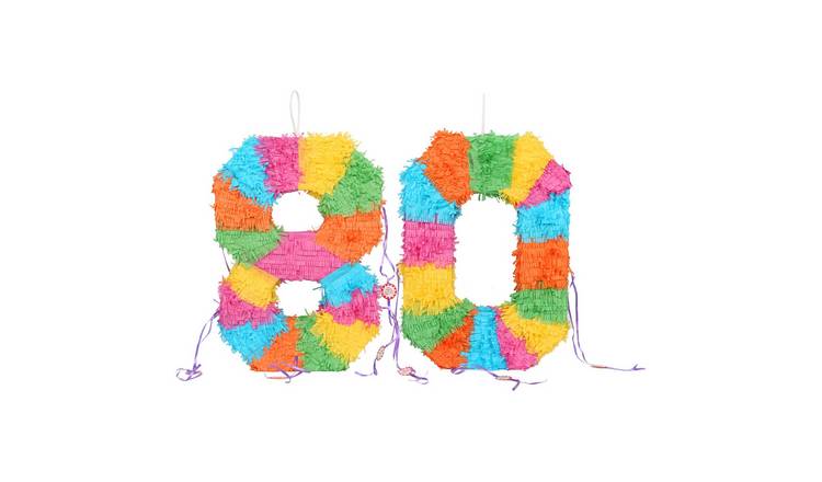 Fax Potato 2pc 80th Birthday Pinata & Blindfold Set - Multi
