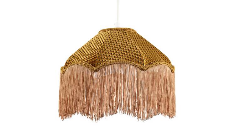 Happy Homewares Gold Golden Ochre Victorian Scallop Pendant Shade - 36cm