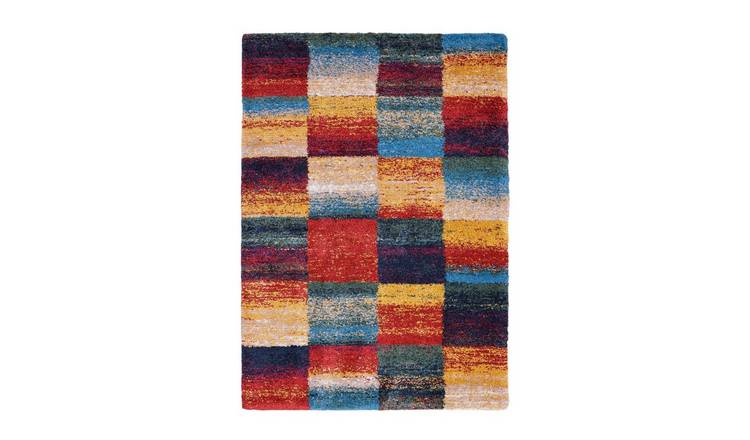 Mega Flooring Multi Shaggy Geometric Rug - 200 x 290cm