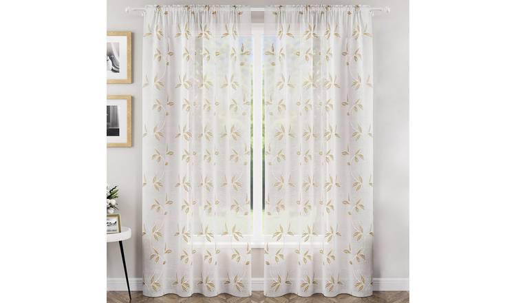 Tyrone Textiles Meadow Rod Pocket Voile Panel Set - 140 x 183cm - Natural