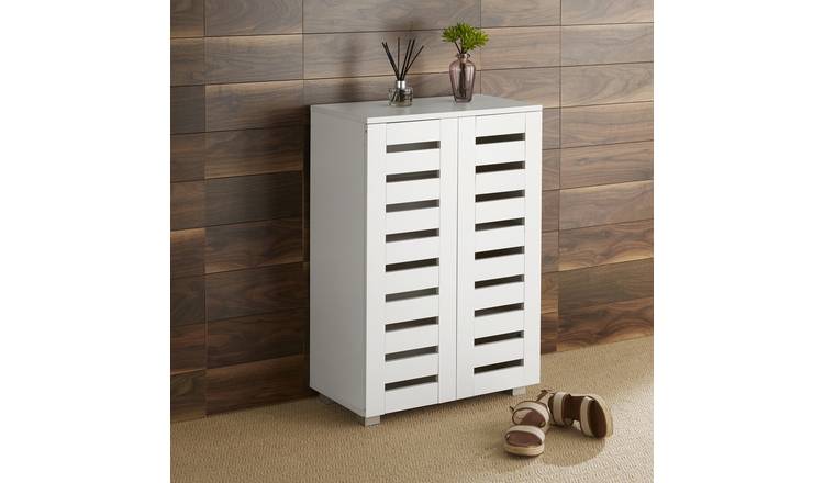 Home Source Oslo 2 Door Shoe Storage Cabinet - White