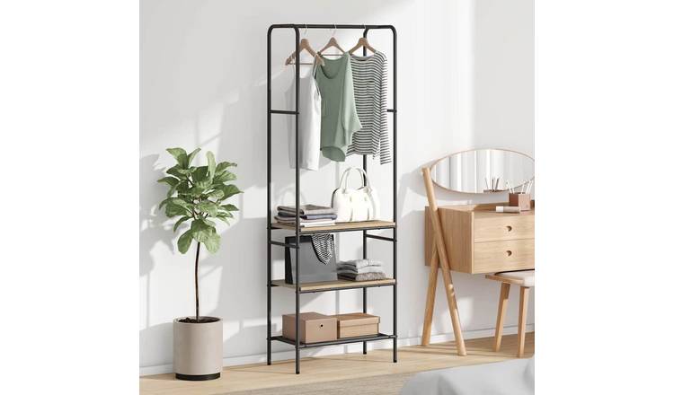 Walplus Engineered Wood Clothes Rack Engineered - Sonoma Oak - 60 x 30 x 171 cm