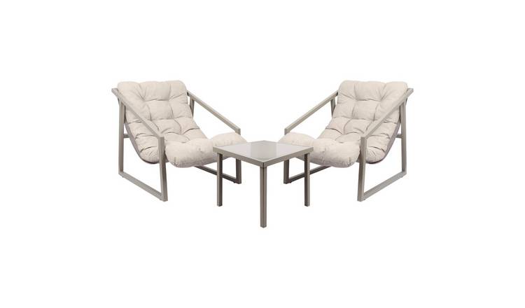 Harbour Housewares 3 Piece Padded Patio Bistro Set - Beige