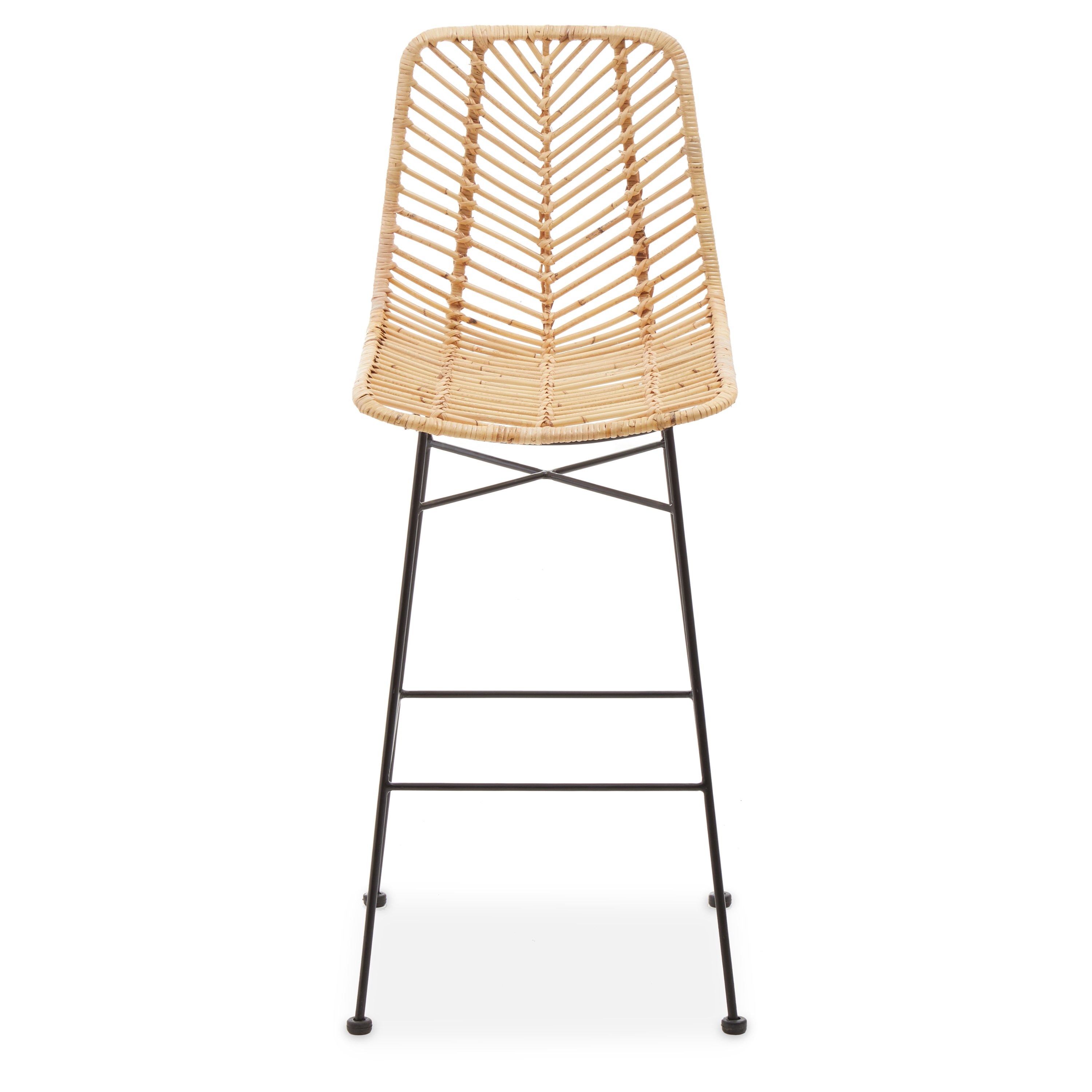 Orsina Manado Natural Rattan Bar Chair – Natural and Black - Image 1