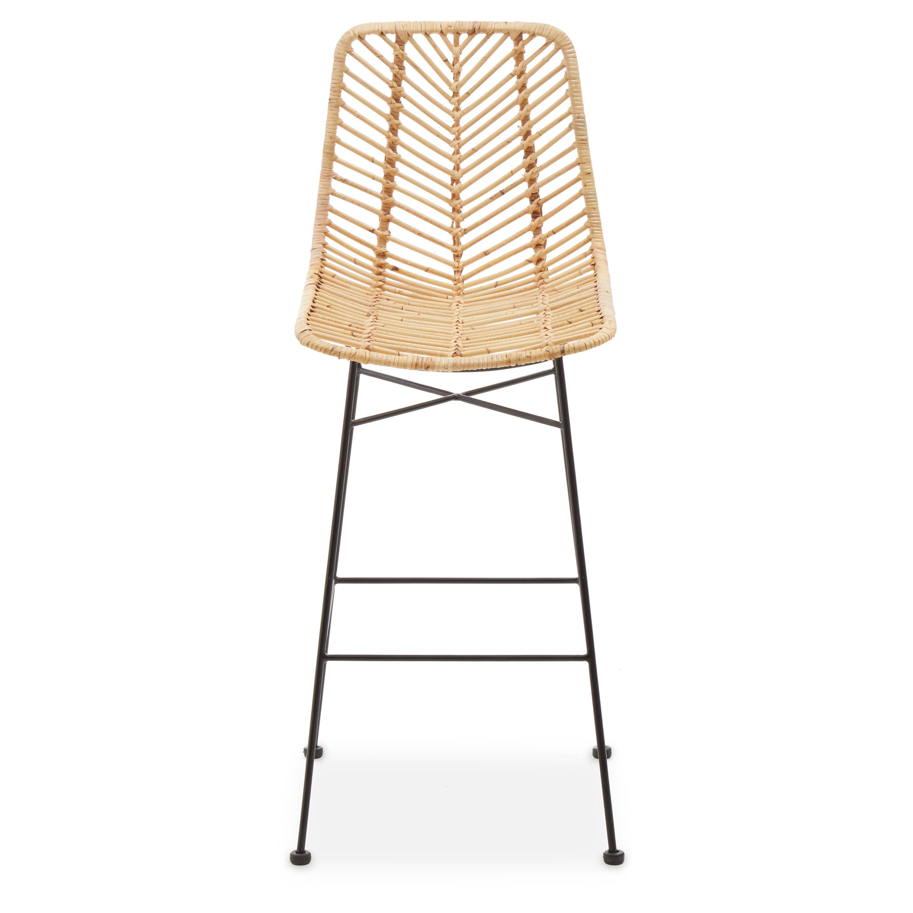 Orsina Manado Natural Rattan Bar Chair – Natural and Black - Image 1
