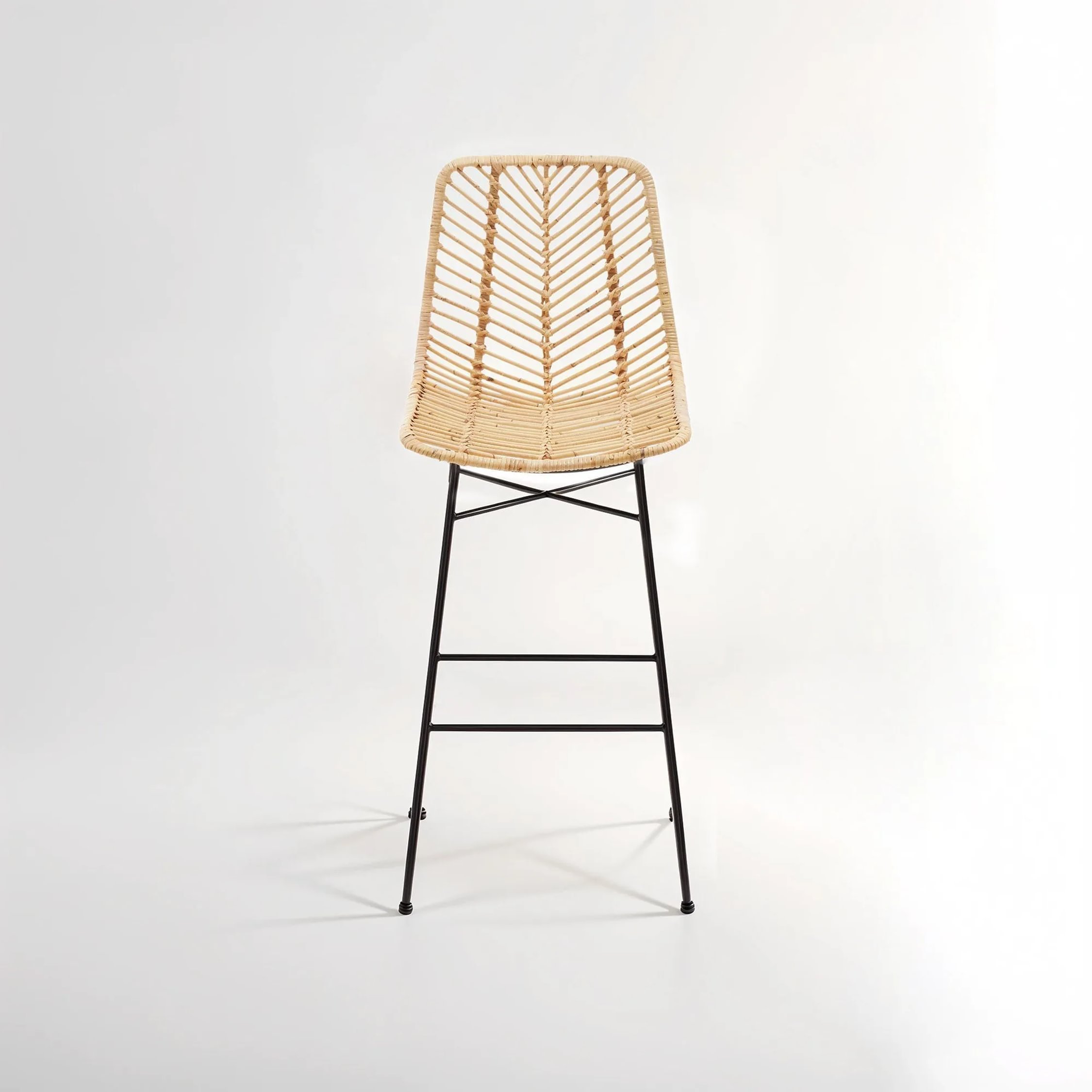 Orsina Manado Natural Rattan Bar Chair – Natural and Black - Image 2